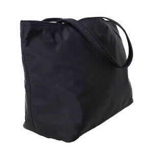 Prada Bow Black Tote bag Logo Shoulder Tessuto Canapa